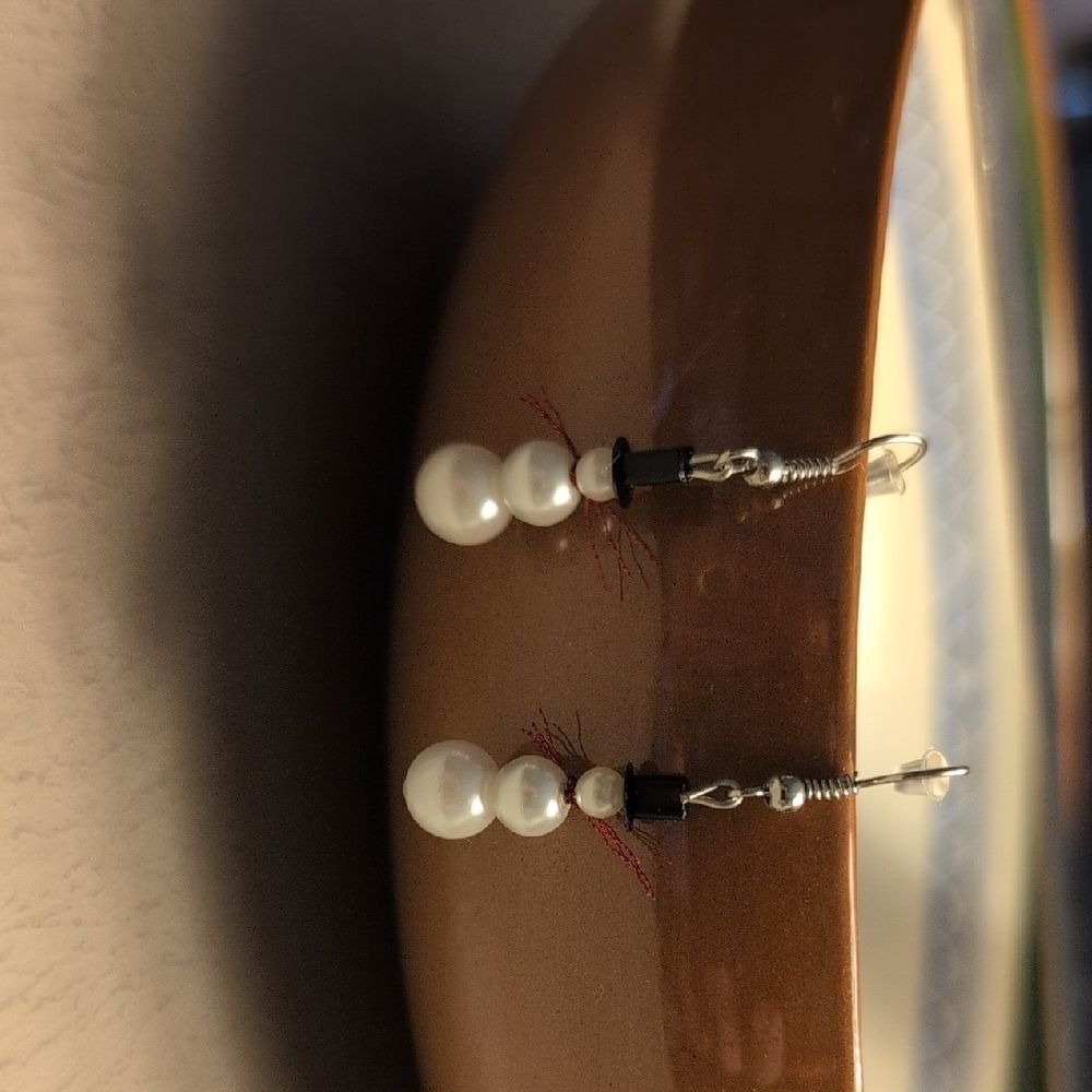Handmade Snowman Earrings